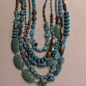 Chico's Turquoise Multi Layer Necklace